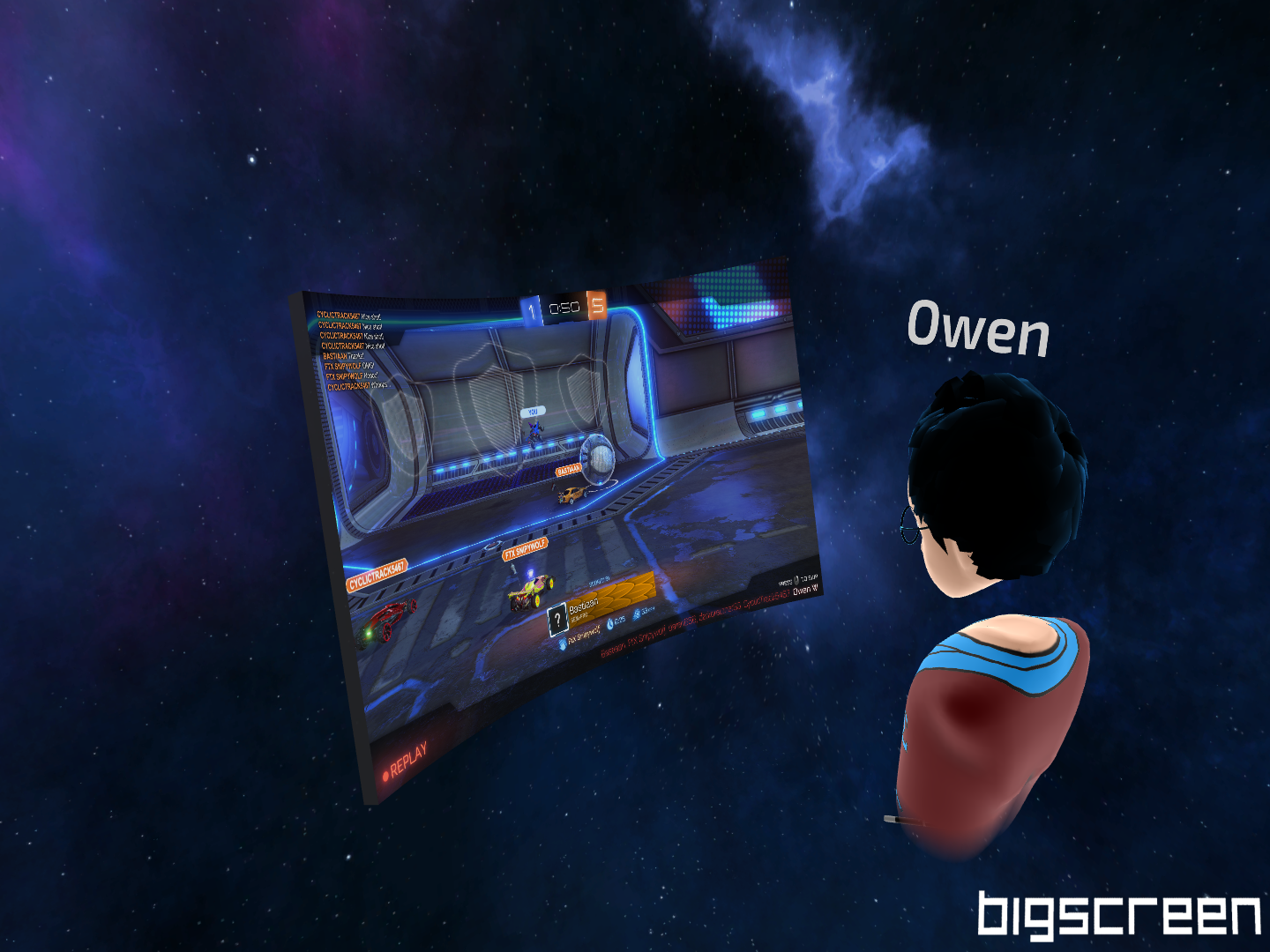 How to play Rocket League in VR Bigscreen