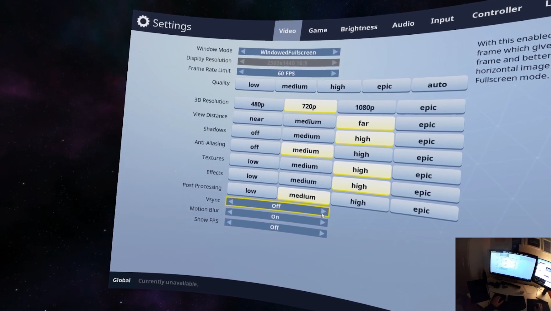 once these are set jump into the game within bigscreen and see how it feels it should be silky smooth provided your graphics card meets the vr ready - best playstation fortnite settings