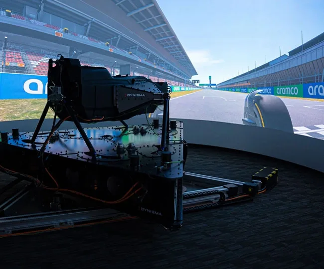 Racing simulator rig on a motion platform