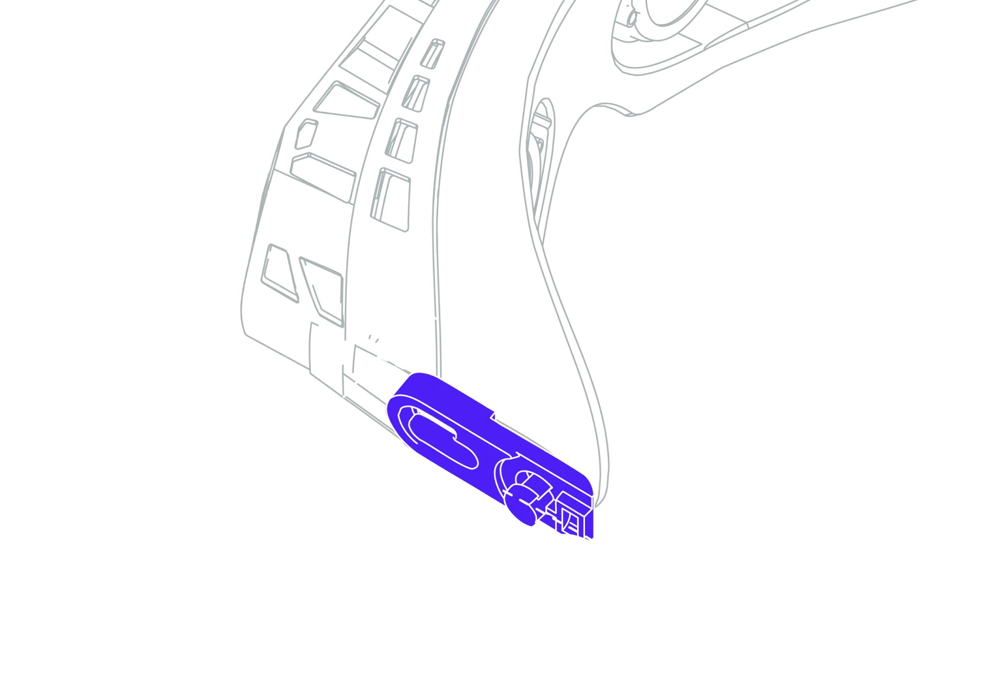 Audio strap arm extension fitted between the hinge and the strap arm